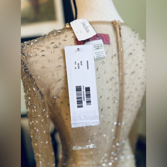 NWT-Jovani Nude dress-Sz 10 style #NM56890 - Picture 4 of 14